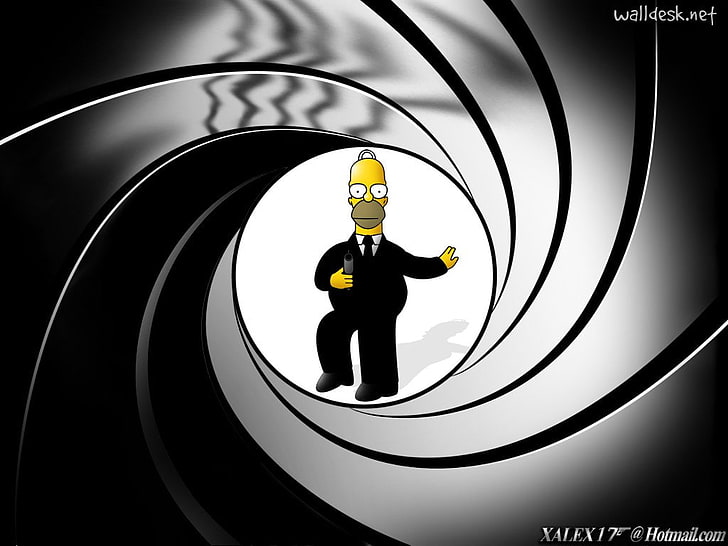 The Simpsons, Homer Simpson, James Bond, HD wallpaper