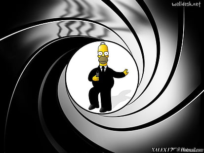 The Simpsons, Homer Simpson, James Bond, HD wallpaper HD wallpaper