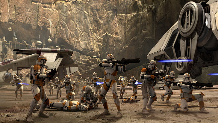 Star Wars Menyerang Perwira Militer Unit Cabang Batalyon yang Melayani Republik Galactic., Wallpaper HD