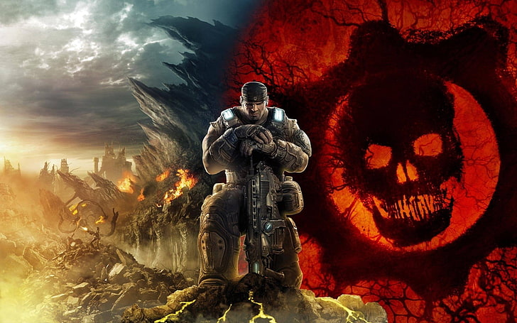 Gears of War, Gears of War 3, череп, видео игри, HD тапет