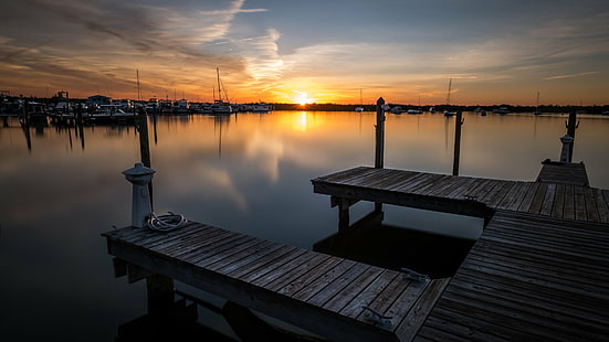fishing boat dock during sunset, florida, florida, Key Largo, sunset - Florida, United States, Landscape photography, fishing boat, boat dock, sunset, natural, calm, peaceful, nature, reflection, boats, orange, sea, ocean, outside, photography, sky, boat, geotagged  photo, key islands, prints, landscape, outdoors, pink, florida, tranquil, outdoor, landscapes, horizontal, long exposure, yellow, photograph, scenery, wood, travel, cloud  print, water, depth, seascape, usa, coast, clouds, fine art, portfolio, pier, dusk, night, harbor, jetty, lake, wood - Material, HD wallpaper HD wallpaper