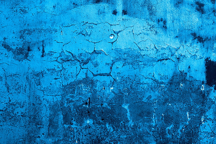 青と灰色のコンクリートの壁、塗料、壁、テクスチャ、表面、 HDデスクトップの壁紙