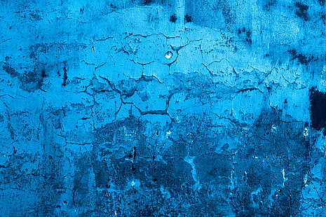 mavi ve gri beton duvar, boya, duvar, doku, yüzey, HD masaüstü duvar kağıdı HD wallpaper