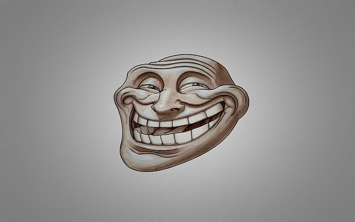 иллюстрация лица человека, тролль, лицо, улыбка, HD обои