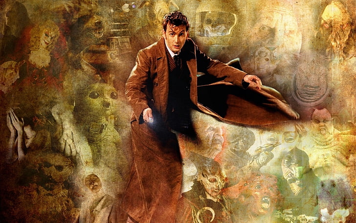 Doctor Who, The Doctor, TARDIS, David Tennant, Doctor Kesepuluh, Weeping Angels, Daleks, Davros, Wallpaper HD
