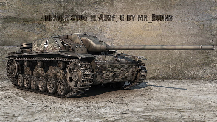 ilustrasi tank perang abu-abu, Jerman, tank, tank, WoT, World of Tanks, Wargaming.Net, BigWorld, StuG III Ausf.G, Wallpaper HD