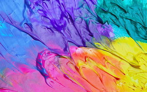 абстрактна живопис, цветна, пръскане на боя, лилаво, HD тапет HD wallpaper