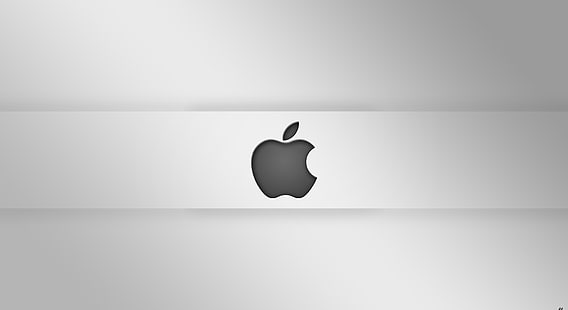 アップル、アップルのロゴ、コンピューター、Mac、アップル、グレー、背景、ロゴ、ミニマリズム、 HDデスクトップの壁紙 HD wallpaper