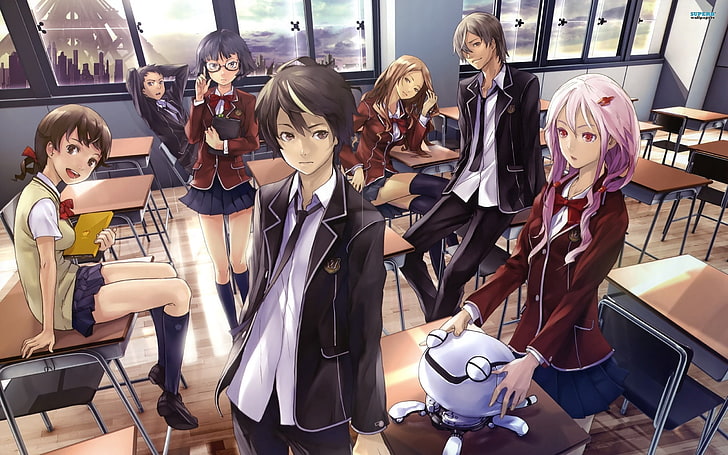 group of anime character digital wallpaper, anime, guilty crown, students, class, rest, HD wallpaper