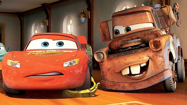 Cars, Lightning McQueen, Mater (Cars), Pixar, HD wallpaper