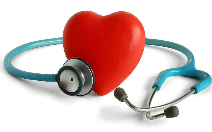 Ascolta i suoni del cuore, stetoscopio verde acqua, Altro, rosso, amore, cuore, stetoscopio, Sfondo HD