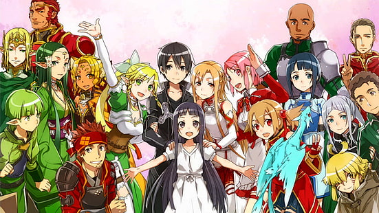 Legend of Zelda illustration, Alicia, Yuuki Asuna, Sword Art Online, Kirito, Sílica, Pina, Yui, SAO, Sachi, Lifa, Heathcliff, Lizbeth, HD papel de parede HD wallpaper