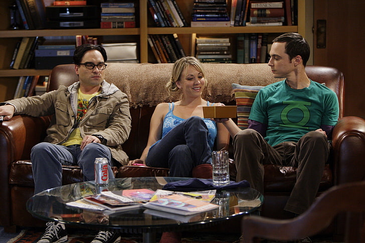 The big bang theory, Leonard hofstadter, Penny, Sheldon cooper, HD wallpaper