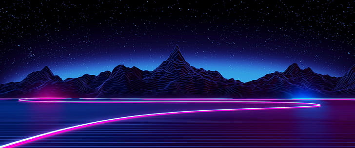 Neon, Retro-Stil, Synthwave, HD-Hintergrundbild