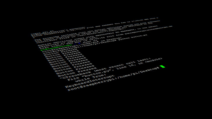 vit text på svart bakgrund, datorprogramfoto, Linux, kod, enkel bakgrund, dator, terminaler, Raspberry Pi, HD tapet