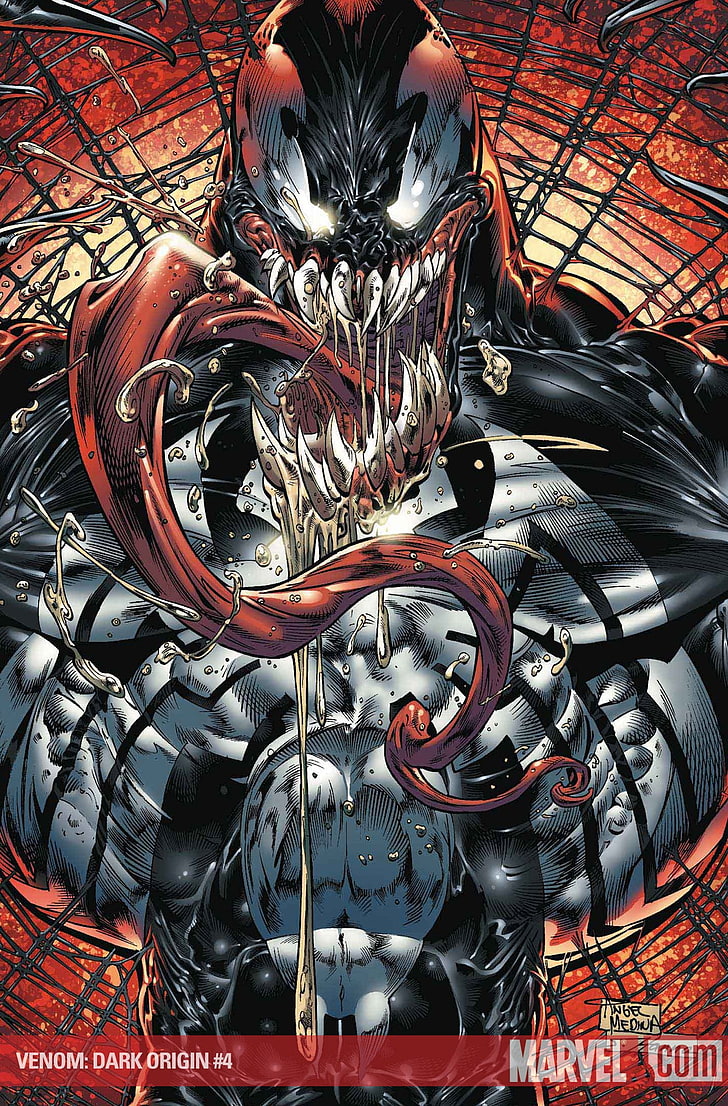 Marvel Comics Venom Illustration, Venom, Kunstwerk, Spider-Man, HD-Hintergrundbild, Handy-Hintergrundbild
