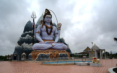 Lord Shiva Kailash Dham, statua di Lord Shiva, Dio, Lord Shiva, shiva, statua, signore, Sfondo HD HD wallpaper