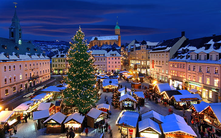 Коледен пазар, Annaberg-Buchholz, Германия, Коледа, пазар, Annaberg, Buchholz, Германия, HD тапет