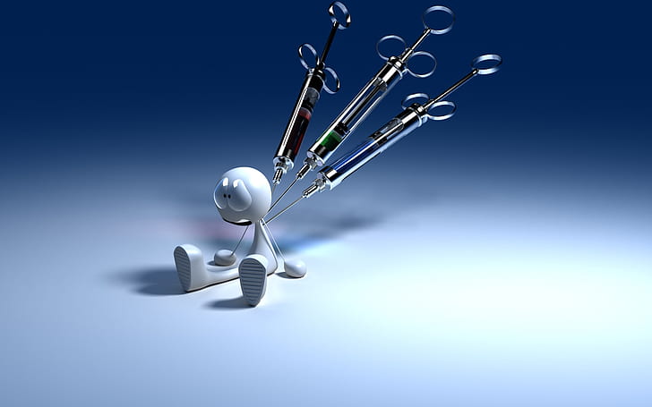 Technical Imperfection, three stainless steel syringe, HD wallpaper