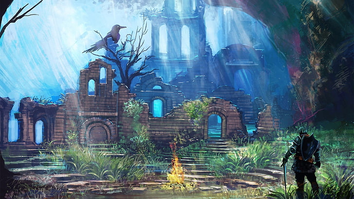 screenshot do aplicativo de videogame, Dark Souls, videogames, arte de fantasia, HD papel de parede