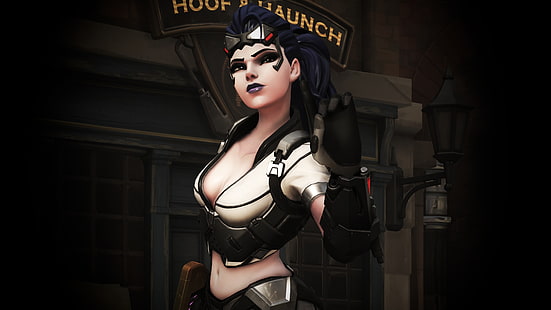 أنثى شخصية كرتونية توضيحية ، Widowmaker (Overwatch) ، Overwatch، خلفية HD HD wallpaper