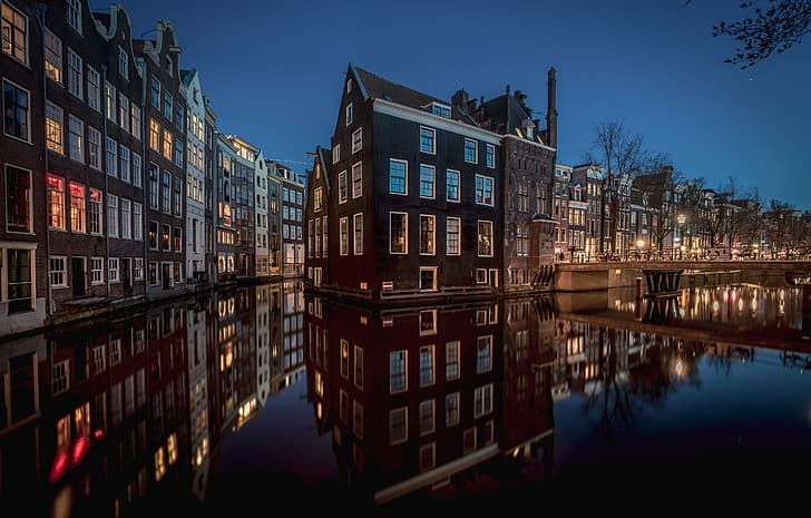 Amsterdam, Kuzey Hollanda, Kanal, De Wallen, HD masaüstü duvar kağıdı