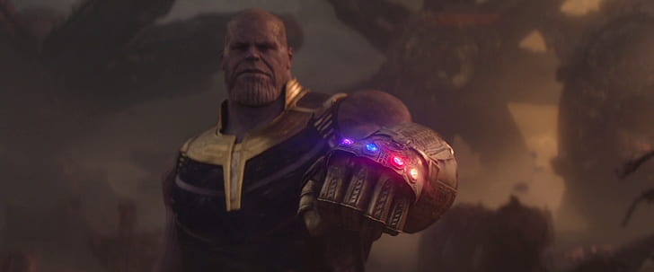 Thanos, Infinity Gauntlet, Infinity stones, Avengers Infinity War, Avengers Endgame, Marvel Cinematic Universe, Marvel Comics, Movie Screenshots, HD тапет