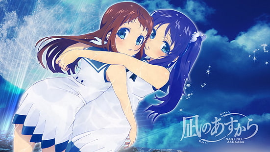 Nagi no Asukara, Manaka Mukaido, Chisaki Hiradaira, Anime-Mädchen, Schulmädchen, HD-Hintergrundbild HD wallpaper