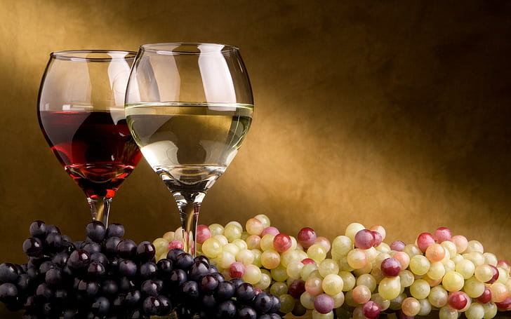alcool, vino, uva, cibo, bicchiere, Sfondo HD