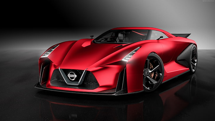 Nissan 2020 Vision Gran Turismo, rosso, velocità, concept, auto sportiva, Nissan, test drive, auto di lusso, supercar, Sfondo HD