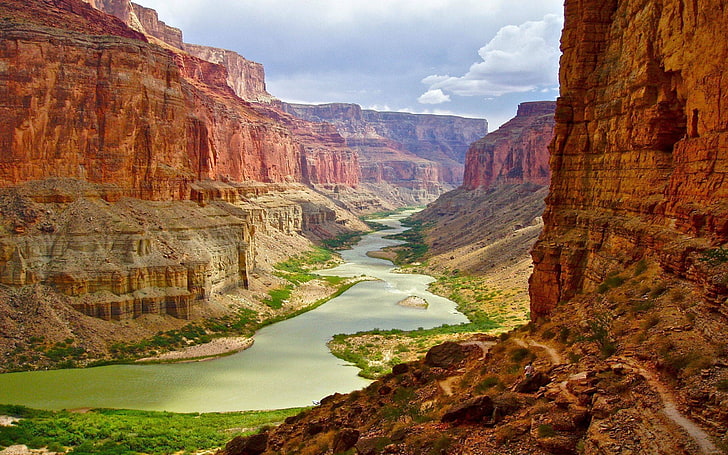 пейзаж, природа, каньон, река, Гранд-Каньон, Аризона, HD обои