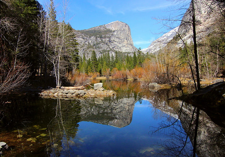 CA, USA, Yosemite National Park, Mirror Lake, Mariposa County, HD wallpaper