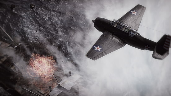 Segunda Guerra Mundial, aeronaves militares, obras de arte, Grumman TBF Avenger, War Thunder, HD papel de parede HD wallpaper