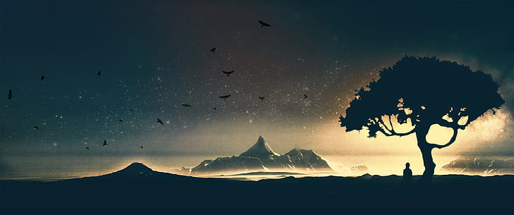 mountains, sadness, HD wallpaper