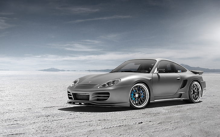 Porsche сребрист автомобил отпред, Porsche, Silver, Car, Front, View, HD тапет