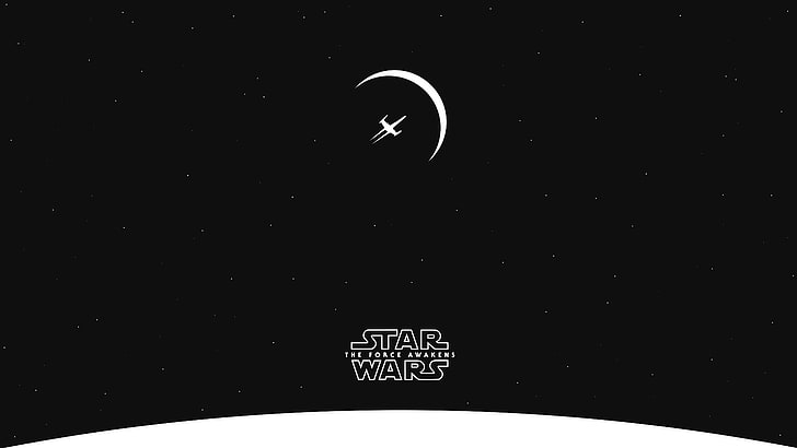 Fondo de pantalla digital de Star Wars The Force Awakens, Star Wars: The Force Awakens, Star Wars, minimalismo, X-wing, estrellas, planeta, espacio, Fondo de pantalla HD