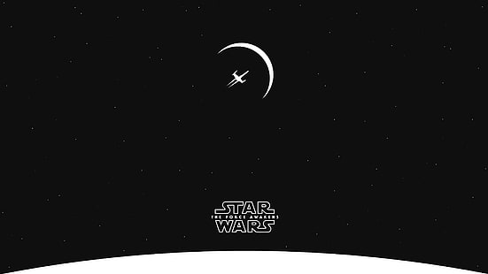 Star Wars The Force Awakens خلفية رقمية ، Star Wars: The Force Awakens ، Star Wars ، بساطتها ، X-wing ، نجوم ، كوكب ، فضاء، خلفية HD HD wallpaper