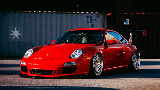 красный автомобиль, автомобиль, Porsche, автомобиль, спортивный автомобиль, автомобиль повышенной комфортности, суперкар, автомобиль повышенной комфортности, обод, автомобиль повышенной комфортности, Porsche 911 GT2, HD обои HD wallpaper