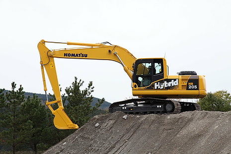 Kendaraan, Excavator, Excavator Hibrid, Komatsu HB205, Wallpaper HD HD wallpaper