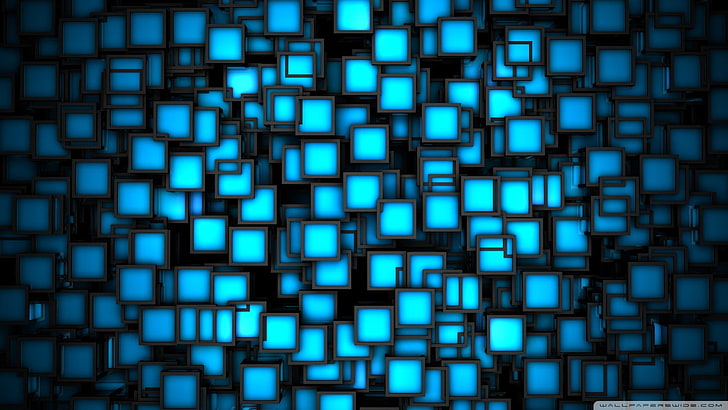 blue abstract illustration, abstract, HD wallpaper