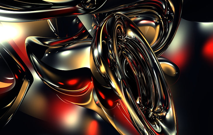 3D Deep Red Abstract, 3D, Abstract 3D, белые тигры, красный, черный, абстрактный, красочный, жидкость, HD обои