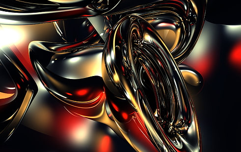 3D Deep Red Abstract, 3D, Abstract 3D, 흰 호랑이, 빨강, 검정, 초록, 화려한, 액체, HD 배경 화면 HD wallpaper