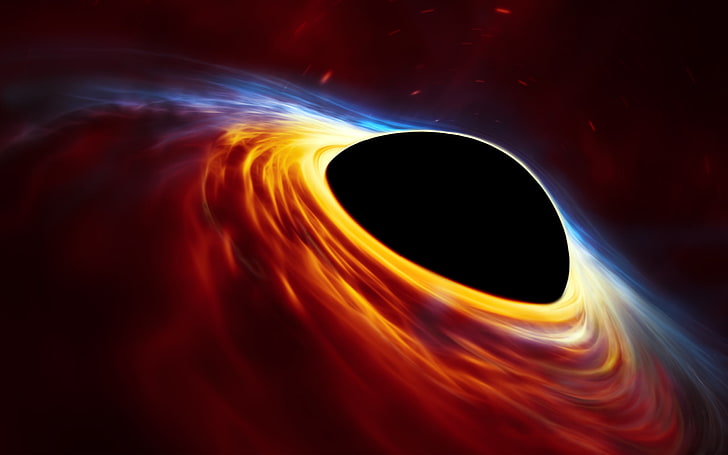 Czarna dziura cyfrowa tapeta, czarne dziury, sztuka kosmiczna, przestrzeń, sztuka cyfrowa, Tapety HD