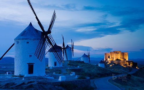 Spain Castilla-La Mancha Windmills in Consuegra 20.., HD wallpaper HD wallpaper