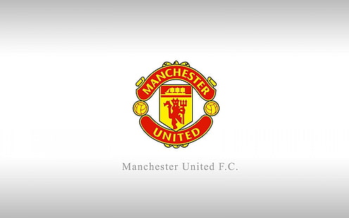 FC Manchester United, logo Manchester United, latar belakang, Wallpaper HD HD wallpaper