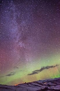 stjärnor under natten, Un, universo, ti, stjärnor, Mjölk, Vägen, Aurora Boreal, Borealis, norrsken, Islandia, Island, stjärna - rymden, astronomi, galax, natt, Vintergatan, konstellation, rymden, nebulosa, natur, himmel, planet - rymd, landskap, aurora Borealis, berg, vetenskap, mörk, aurora Polaris, star Field, HD tapet HD wallpaper