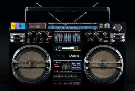 Schwarze Boombox, Retro, Classic, Tape, Lasonic, TRC-931, HD-Hintergrundbild HD wallpaper