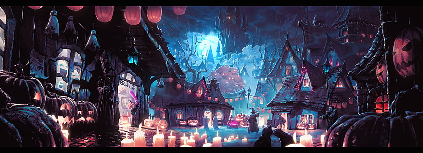Halloween-Stadttapete, Zahl, Halloween, deviantart, unidcolor, Halloween 2015, HD-Hintergrundbild HD wallpaper