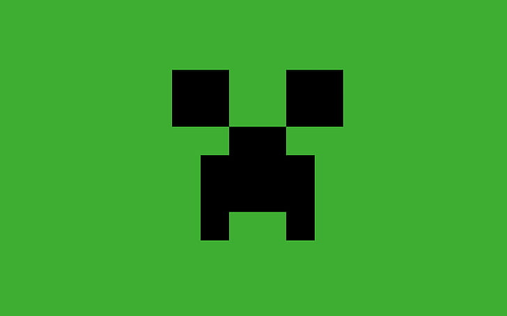 Minecraft Creeper, jogos de vídeo, preto, fundo verde, minecraft creeper, jogos de vídeo, preto, fundo verde, HD papel de parede