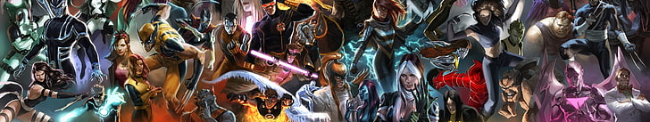 Marvel X-men wallpaper, Marvel Comics, X-Men, collage, superhero, artwork, HD wallpaper